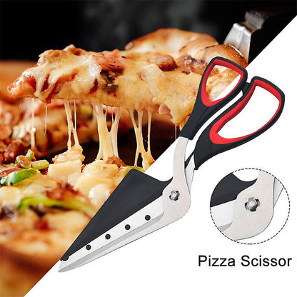 Gadgets de cuisine pratiques : ciseaux à pizza multifonctionnels à poignées souples amovibles